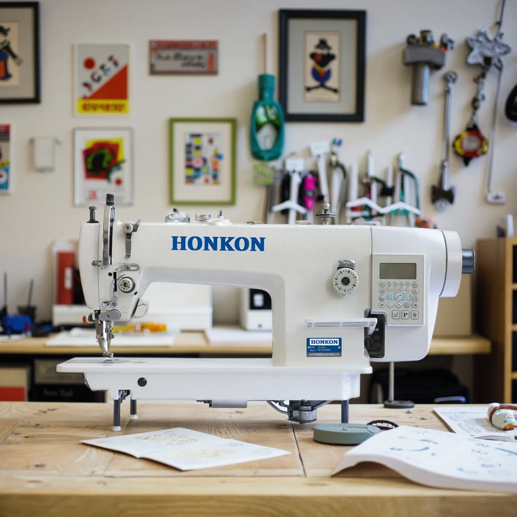 

HK-0303-D4 Computerized Single Needle Leather Industrial Lockstitch Sewing Machine 1-15mm Max. Sewing Thickness HONKON