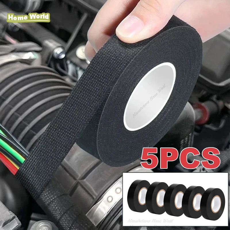 1/5PCS Electrical Tape Heat Resistant Harness Tape Adhesive Cloth Tape Waterproof Tape Insulating Automotive Fabric Cloth Tape