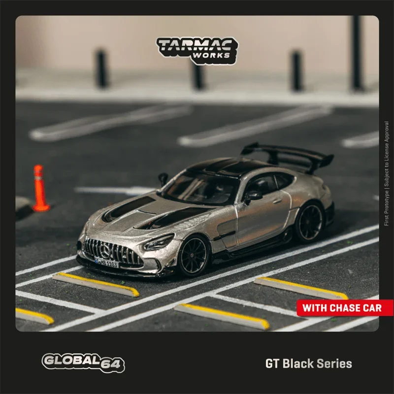 Tarmac Works 1:64 MB GT Black Series Silver Metallic Diecast Model Car