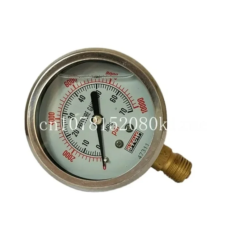 1 / 4 oil pressure gauge 0-1000bar high pressure gauge Hydraulic GaugeShock proof pressure gauge yn-600-100mpa