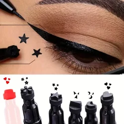 Double Head 2 in1 Liquid Eyeliner Moon Star Heart Butterfly Shapes Tattoo Stamp Quick To Dry Eye Liner Pencil Makeup Tool