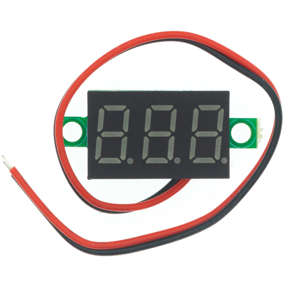 Mini 0.28,0.36,0.56 3 Digit LED Display DC 2.5-30V 0V-100V 2/3 Wire 3 Digit Voltage Panel Meter Display LED Color