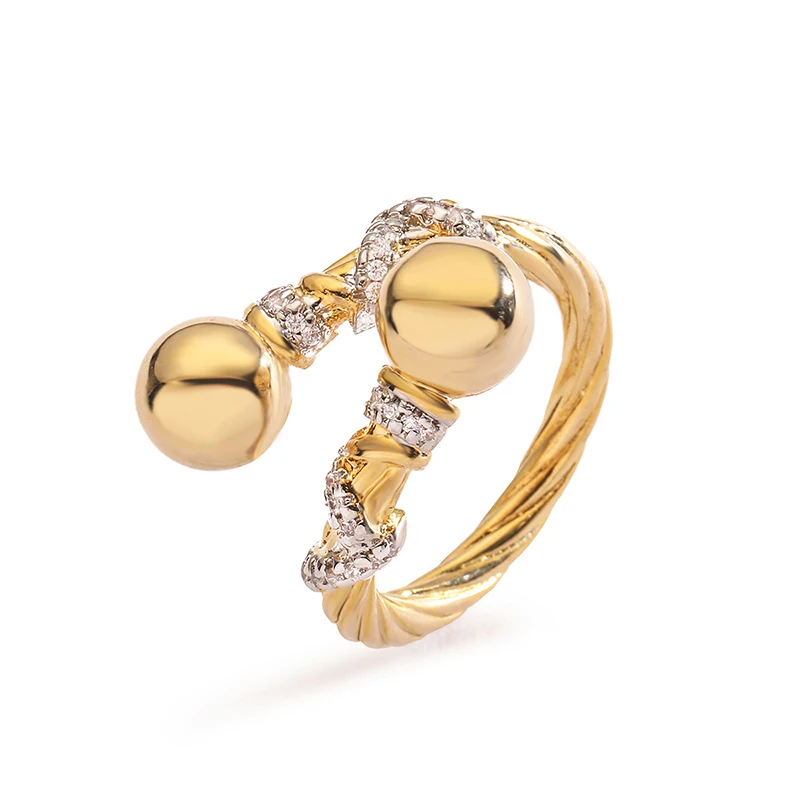 GANPUP Funkelnde Zirkon Geometrische Verstellbare Fingerringe für Damen, Modischer Neuer Goldfarbener Schmuck, Geschenk für Party und Urlaub – Detail 7