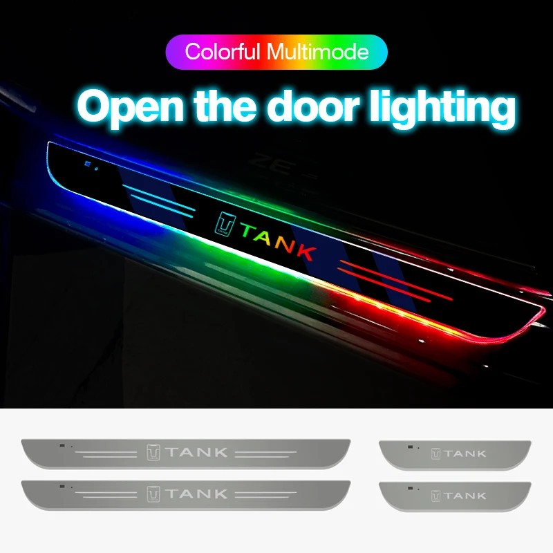 For Great Wall TANK 300 TANK 500 2022 2023 2024 Car Wireless LED Welcome Pedal Threshold Light passage Atmosphere lamp