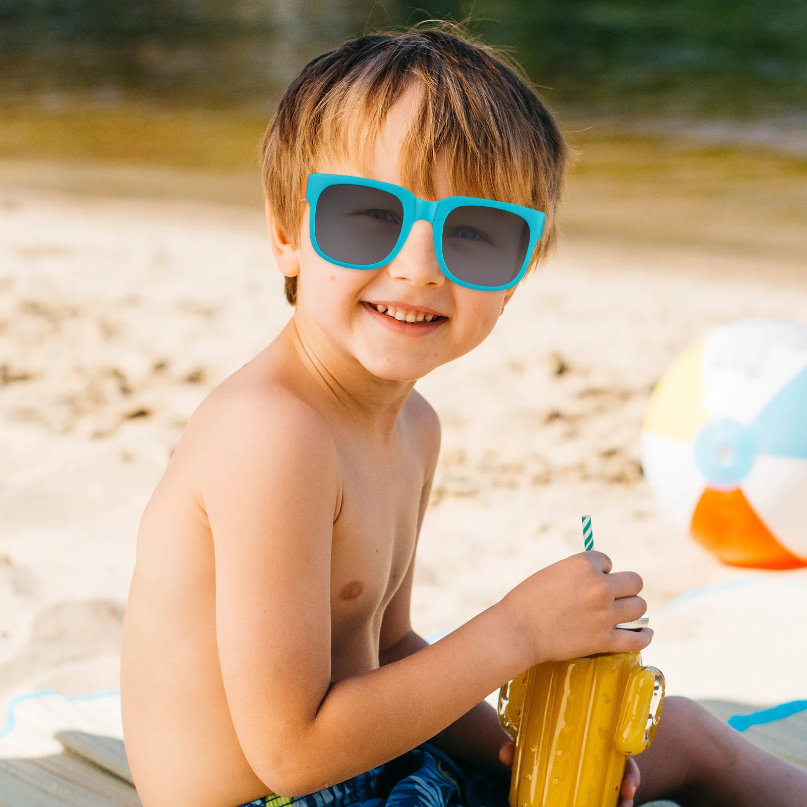 

6 pcs Kids Sunglasses Foldable Children Sun Glasses Clear Pc Lenses Uv Protection For Toddler Boys Girls Party Beach Pool Bulk