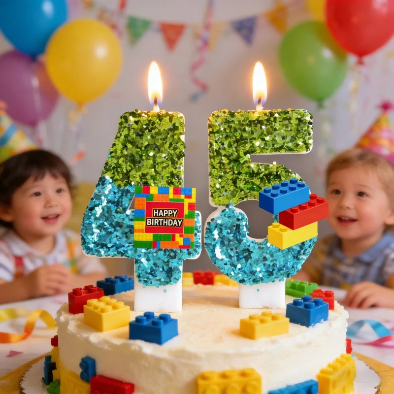 Heißer Legoing Baustein-Kerzen-Set Nummer 0-9 – Tortendekoration für Kindergeburtstage und Babypartys, Spielzeuggeschenke