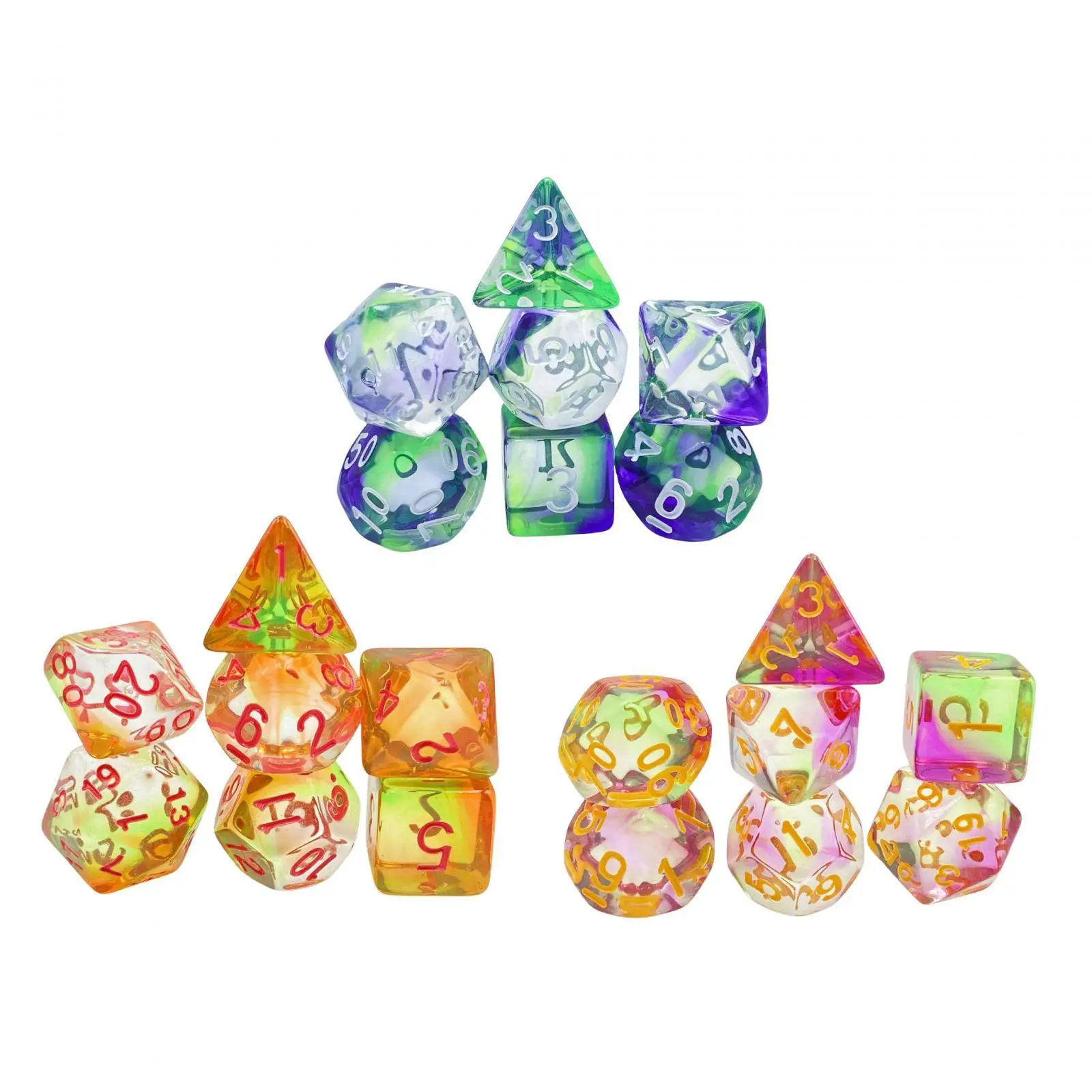 

7x Multi Sided Dices Party Supplies D4-d20 Polyhedral Dices for Board Game Table Games Party Game Card Games Role Playing Game