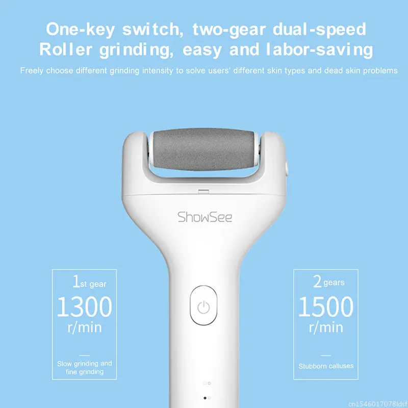 Youpin Showsee-Lima eléctrica para pies, herramienta de pedicura PARA EL B1-W del talón, cuidado de la piel, removedor de callos, amoladora de pies de Lima para el hogar, 600mAh