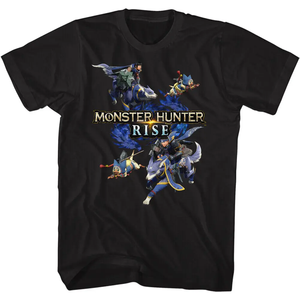 Monster Hunter T-Shirt Adult Gaming Palling Arounds New Black Cotton