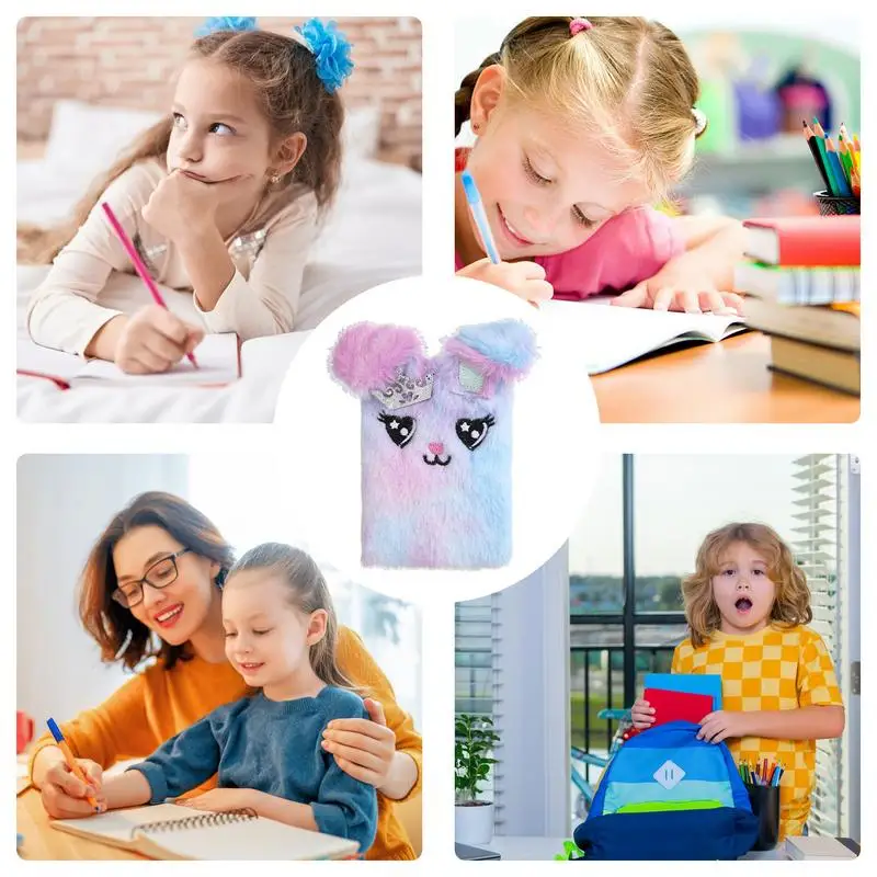 Дневник в виде кролика для девочек, плюшевый детский дневник, записная книжка, супер милый мягкий светящийся секретный журнал на Рождество, день рождения, новый год