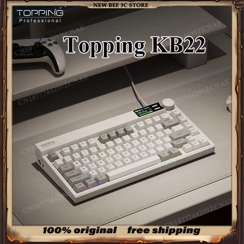 Teclado Mecânico Integrado com Placa de Som Kb22, Hifi, Switches Hot Swap Decodáveis, Teclado para Produção de Áudio e Jogos