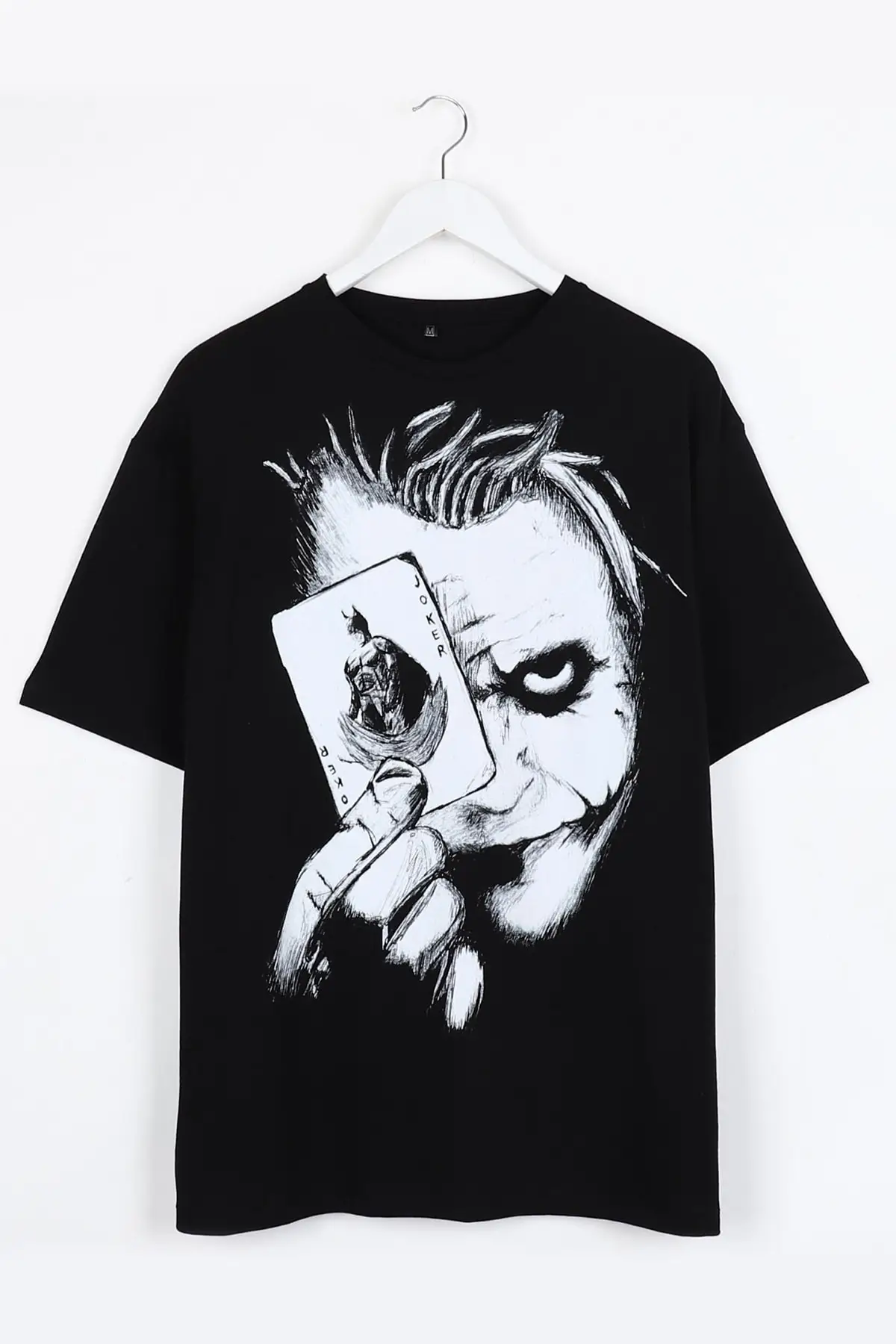 Joker Back Printed Black Oversize Unisex Tshirt Casual Fashion Wear Summer Season Products Casual Sports Street Wear