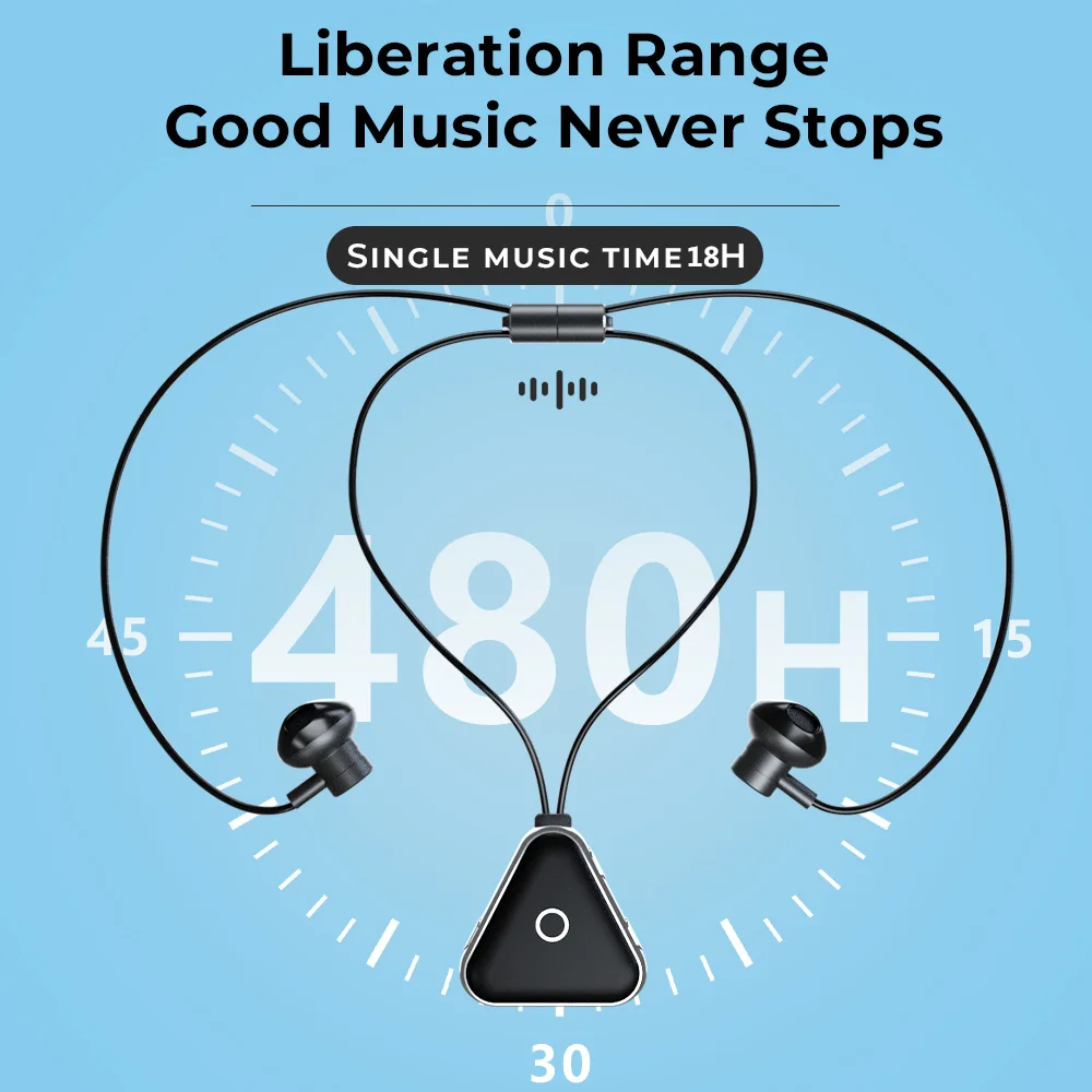 bluetooth headphones with vibration alert New Pendant Headphones Bluetooth 5.3 Incoming Call Vibration Reminder  Headset HIFI Stereo halter Neck Sports Magnetic Earphone