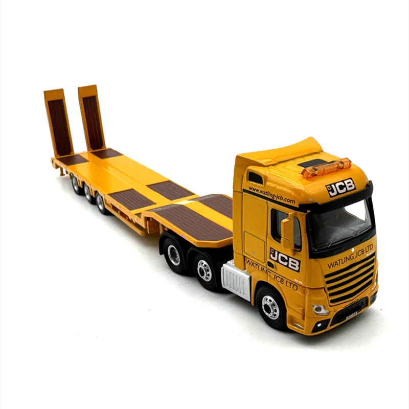 1:76 Scale Diecast Alloy Benz-JCB Loading Trailer Truck Toys Cars Model Classics Adult Collectible Souvenir Gifts Static Display