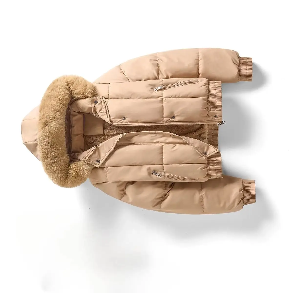 Parkas Women Short Pie Overcomes Winter Fleece Warm Cotton Padded Jacket Fur Collar Hooded Student Cotton Coat Female Outerwear