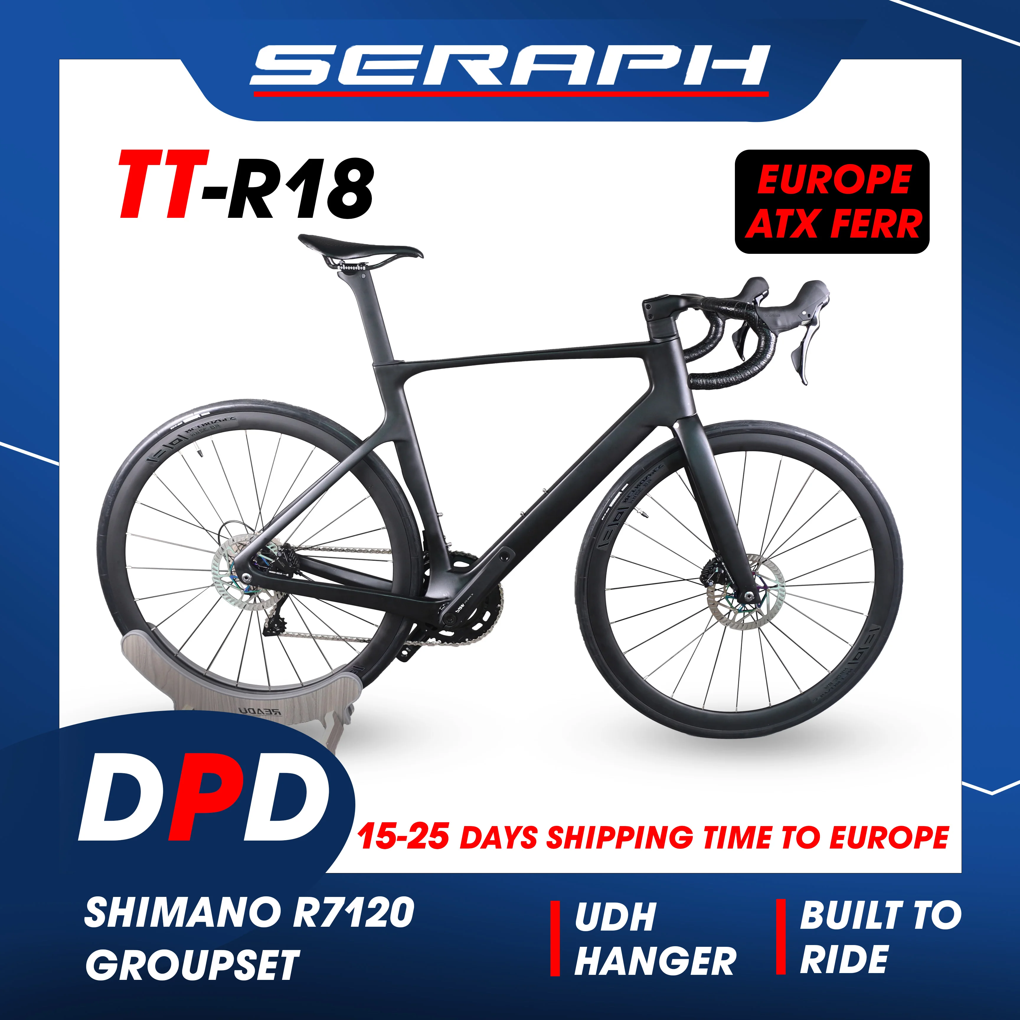 

UDH hanger TT-R18 Shiman R7120 groupset Road Bike With aluminum wheels or WheelTop Wireless Electric Group Set carbon wheels
