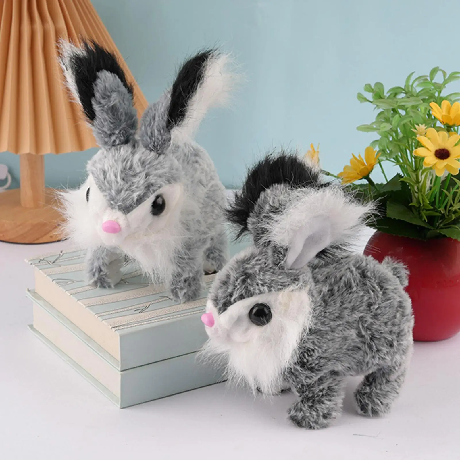 ของเล่นกระต่ายไฟฟ้าจำลองใหม่ ของเล่นกระต่ายไฟฟ้าแสนน่ารัก ของเล่นกระต่ายแบบโต้ตอบ ของขวัญสำหรับเด็กวัยเตาะแตะ ของเล่นกระต่ายแครอทตุ๊กตาขนนุ่มสำหรับวันเกิด