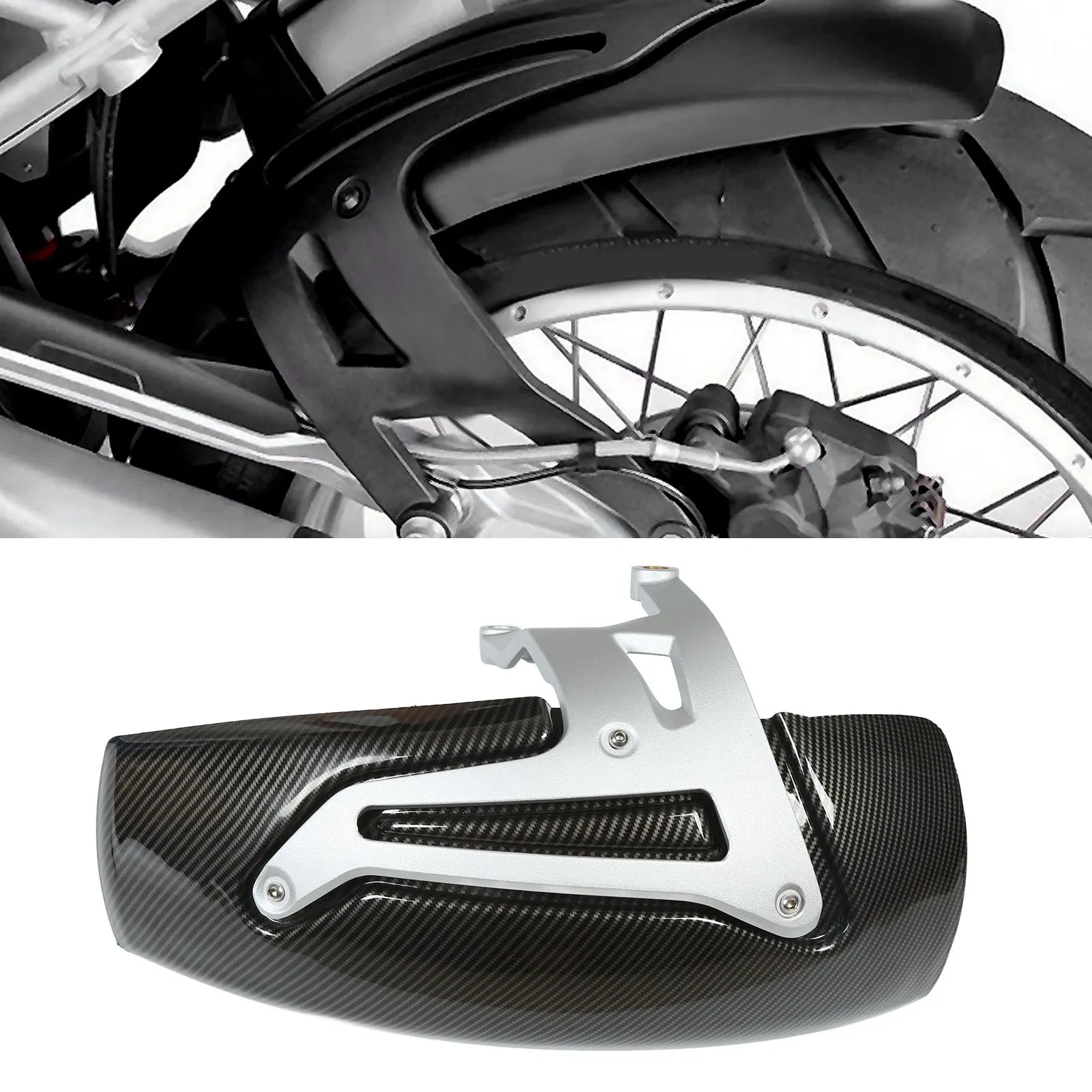 Motorcycle Rear Mudguard Carbon Fiber Style Wheel Splash Guard Protector Cover for R1250GS R1200GS LC Adventure