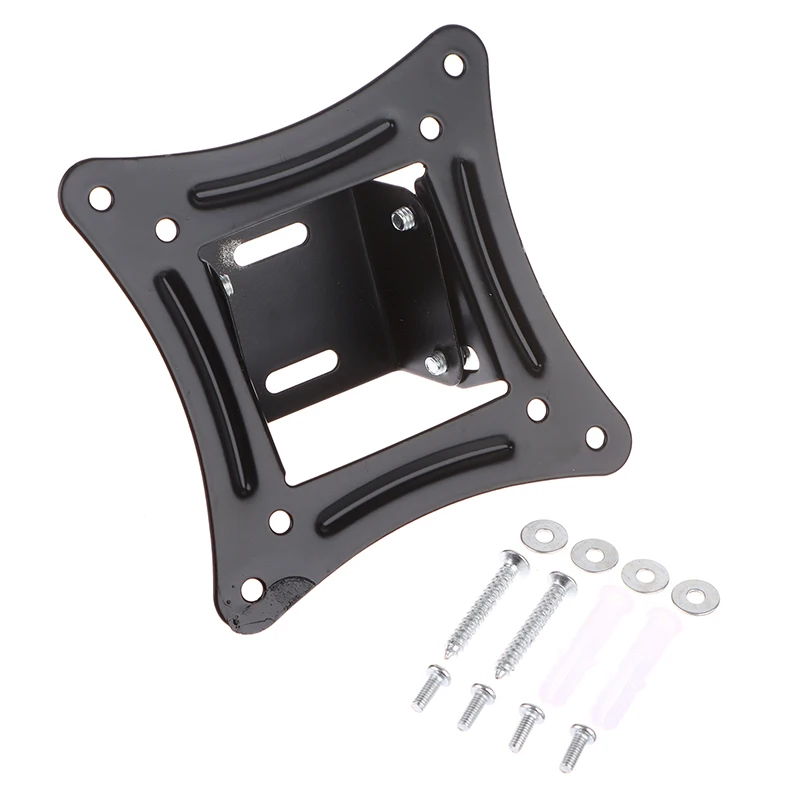 [Y]1Set 14-27Inch TV Mounts LCD LED Monitor Wall Mount Bracket Fixed Flat Panel TV Frame Support 15 Degrees Tilt Angle w/Screw