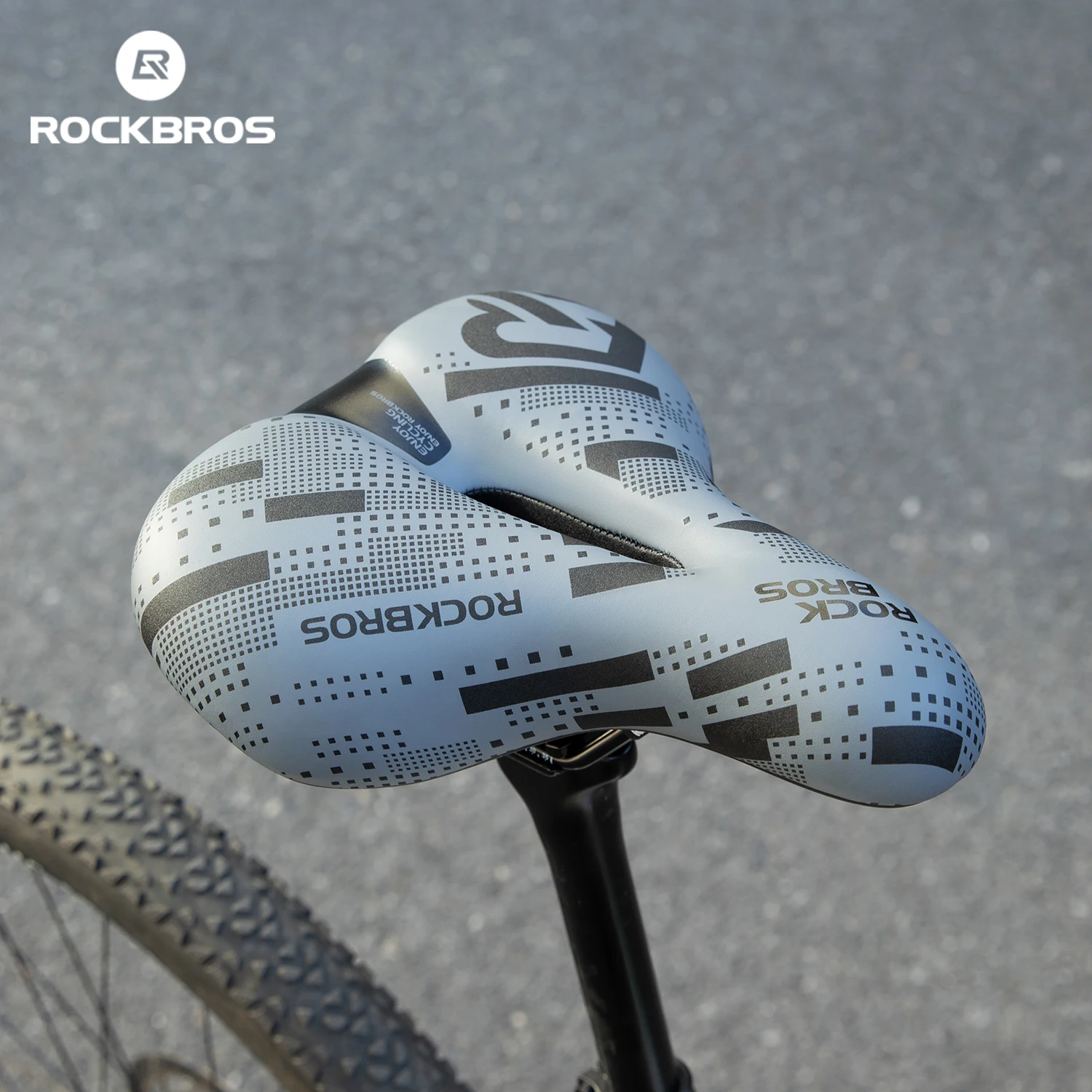 

ROCKBROS Bicycle Saddle Comfortable Shock-Absorbing Cushion Sports comfortable Bike Saddle Hollow Breathable PU Leather Cushion