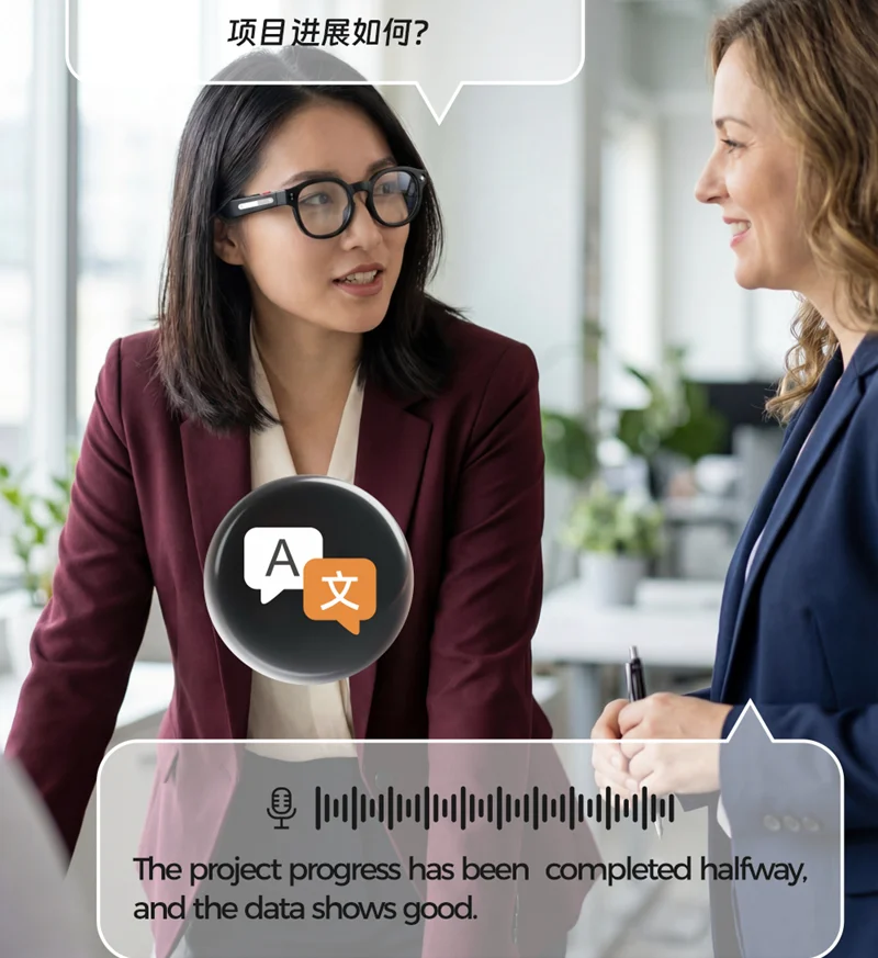 AI Smart Glasses AI Translation 8MP HD Camera 4K Shooting Image Conversation Recording Listening To Music Smart Glasses 2026 New