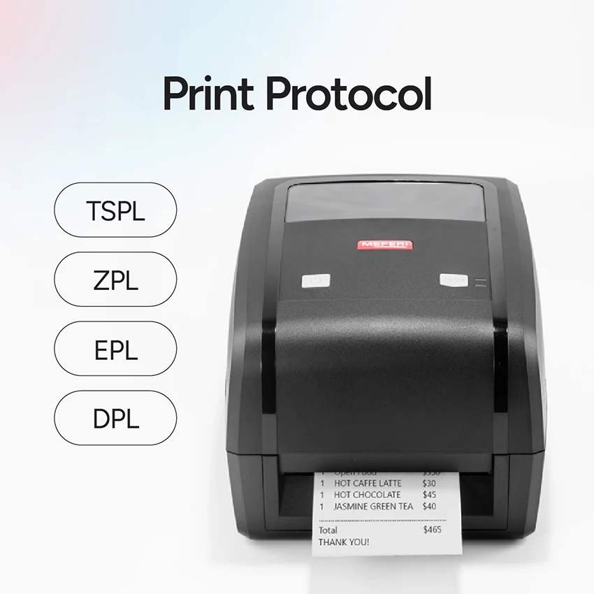 MP4000D 203DPI Desktop Direct Thermal Barcode Shipping Label Printer 4inch Transfer Thermal Printer