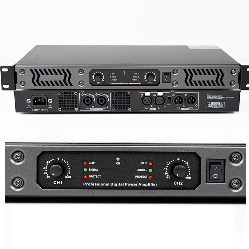 

Professional Sound System Audio Equipment Class D Professional Audio Amplifier 2 Channel Power Amplifier