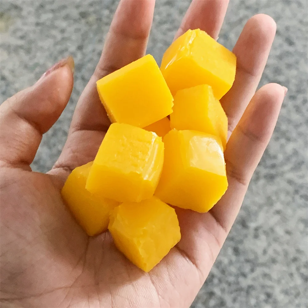 50g/100g Pack Mango Cubes Cut Block Fresh Fruit Bubble Tea Ingredients Display Props Diy Food Model Cake Decora Toy Assemble Joy