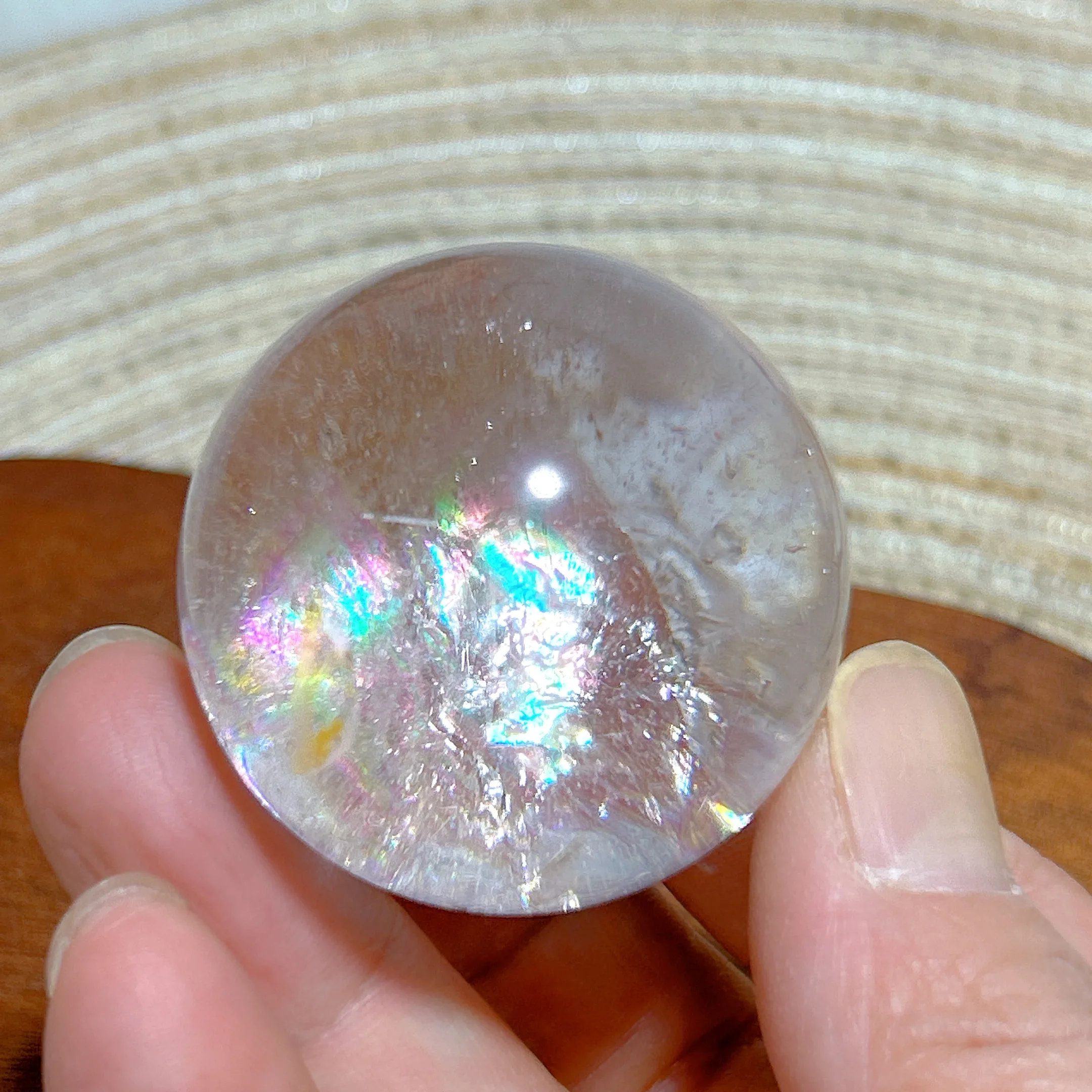 Healing Natural Crystal Clear Quartz Sphere Polished Rainbow Ball High Quality Gemstones Mineral Reiki Home Decoration Gift