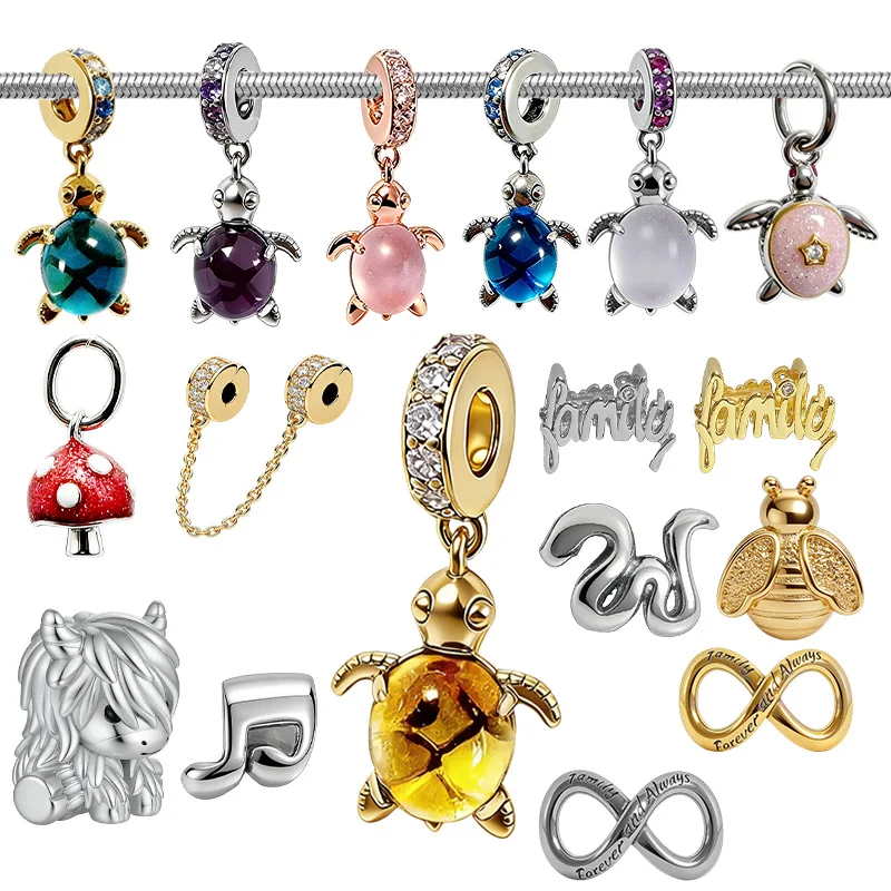 

Original Charms Bead,Scottish Highland Cow&Forever&Always Infinity,Snake Mini Charm Bead Fit Pendant Bracelet Women Jewelry Gif