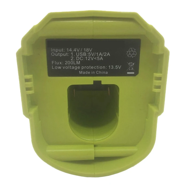 Battery Adapter With 2USB Port For Ryobi P743 18V 14.4V ONE+Li-Ion Portable Power Adapter With Lighting Function Spare Parts