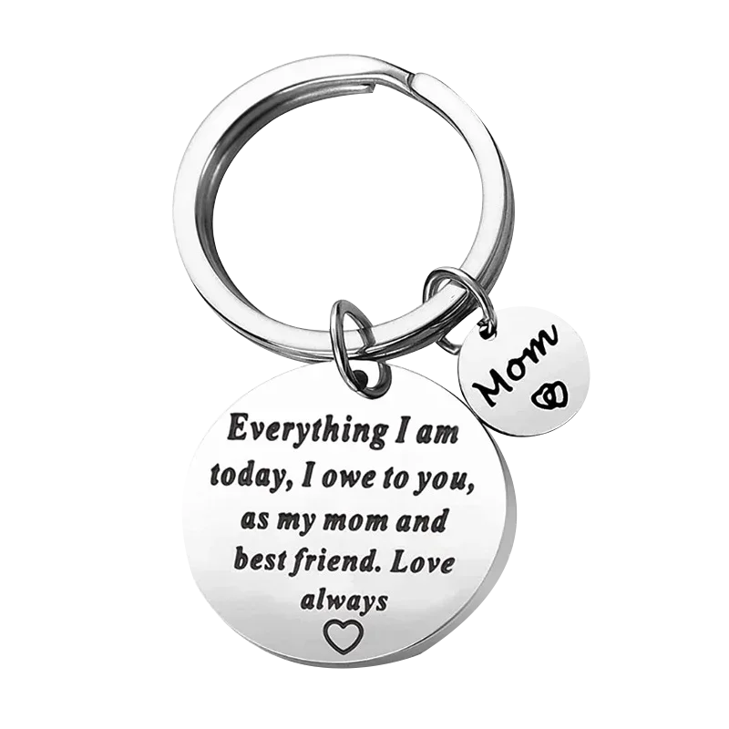 Charm Mother’s Day Gifts Keychain Mom Birthday Gift Key chain Keyring Holder As My Mom and Best Friend,Love Always