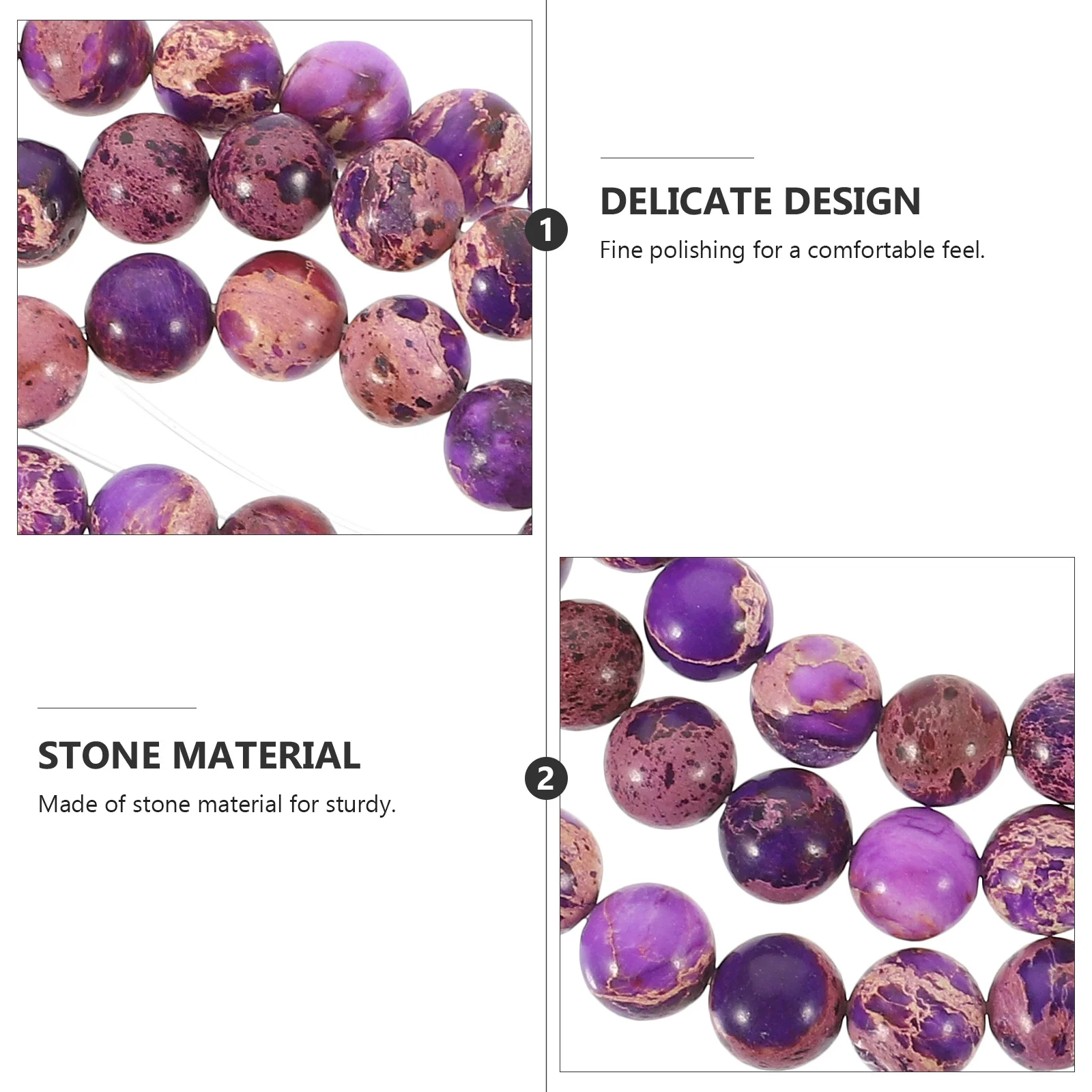 

2pcs Bead Bracelet Natural Durable Beaded Wristband For Women Men Christmas Gift Jewelry Making Loose Beads Stone Necklace Bead