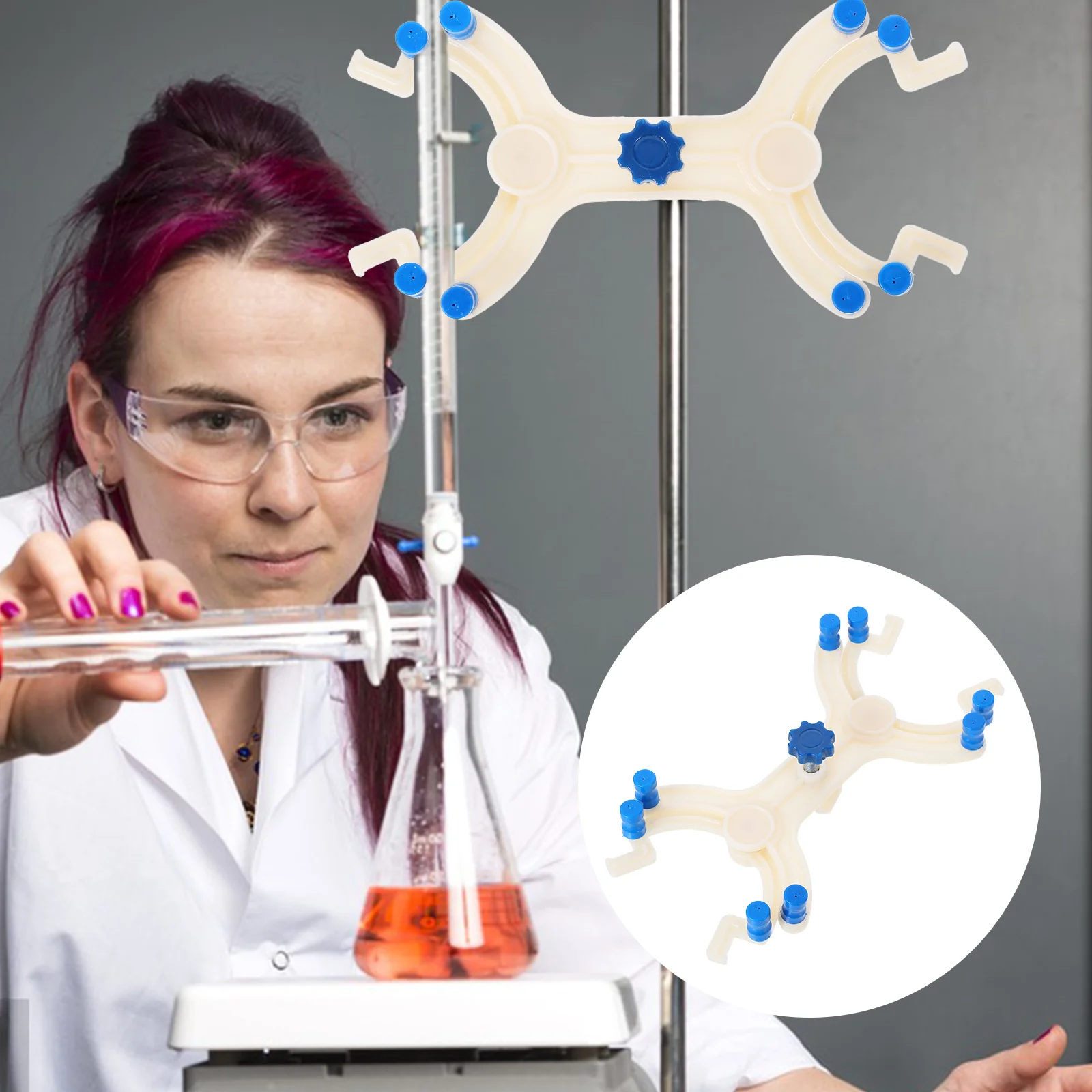 Plastic Titration Clip Stand Spring Loaded Buret Clamp Fixture Style Butterflies