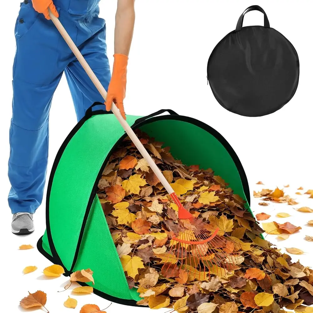 

Новый складной мешок для сбора листьев 2025 года, 60 галлонов, портативный, из ткани Оксфорд 600D, утолщенный, складной инструмент для сбора листьев