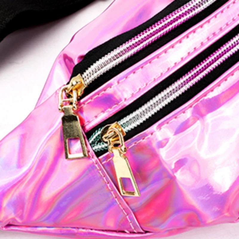 Fanny Packs Shiny Holographic Sweet Waist Bags Crossbody Waist Bag for Women Mens Fanny Pack Belt Bag for Running Hiking