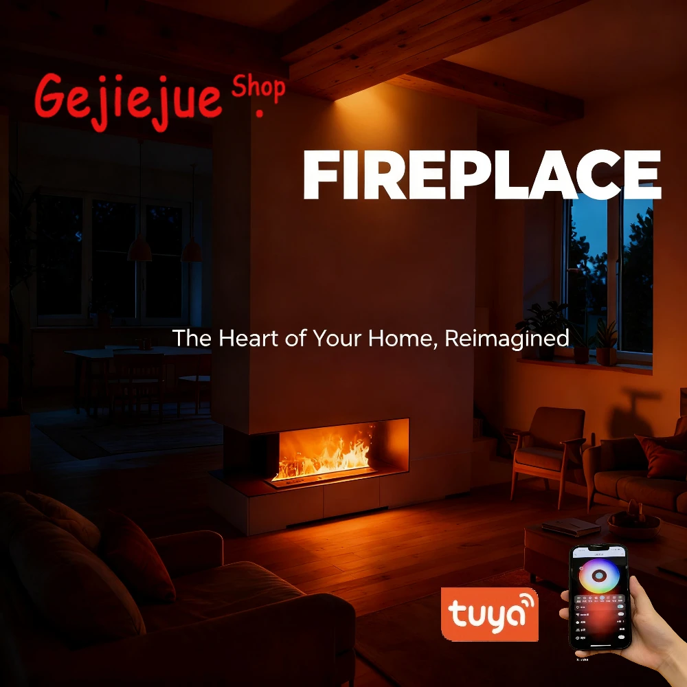 

3D Atomized Fireplace with Colorful Steam Flame ECO Decorative Customized Ultra-Realistic Fireplace with Remote Control & Tuya