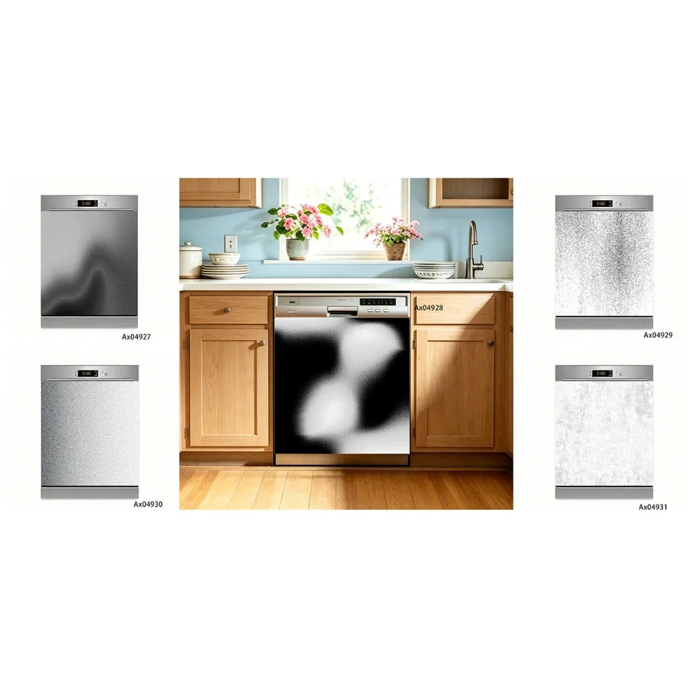 Matte Speckled Metal Gradient Dishwasher Sticker Full Door Wrap Wallpaper Self Adhesive Cabinets Wardrobe Door Poster Stickers