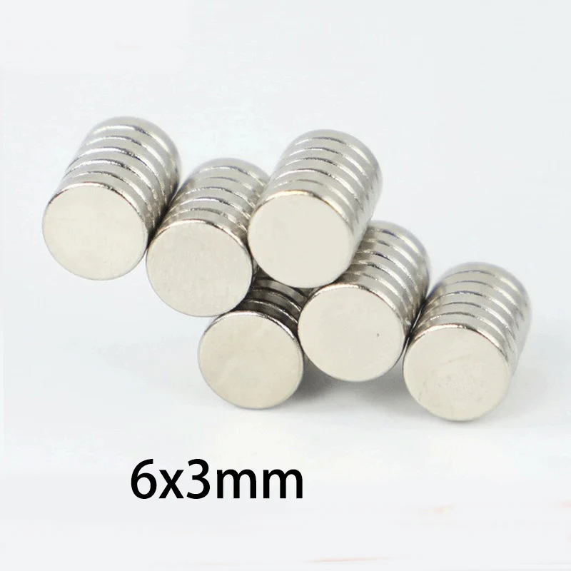 20/50/100pcs 6x3 6mm Diameter x 3mm Thick Small Round Magnets - Disc Magnets for DIY, Models, Industrial, Home Use