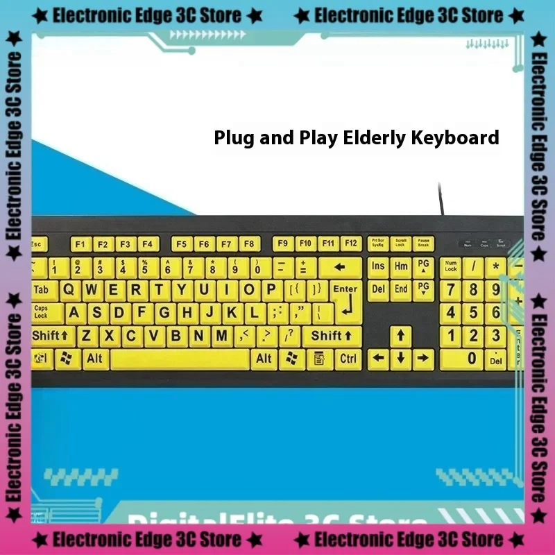 

2024 New Wired Keyboard Usb Specially Designed Special Populations Low Vision Children The Elderly People Using Bold Large