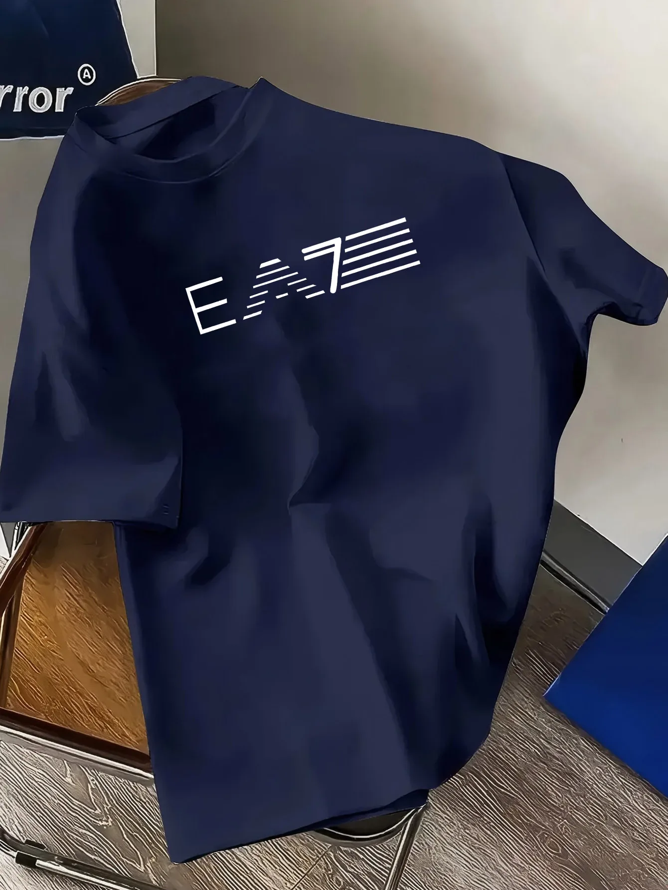 منتج صيفي جديد مطبوع تي شيرت رجالي من القطن الخالص برقبة دائرية وأكمام قصيرة مريح وعصري ومتعدد الاستخدامات #3