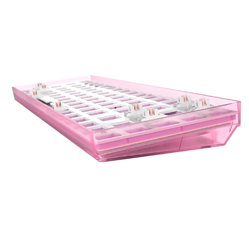 TESTER68 Customized Mechanical Keyboard Kit Hot Swap Kit 2.4G Dual Mode Bluetooth Wireless Keyboard Pink