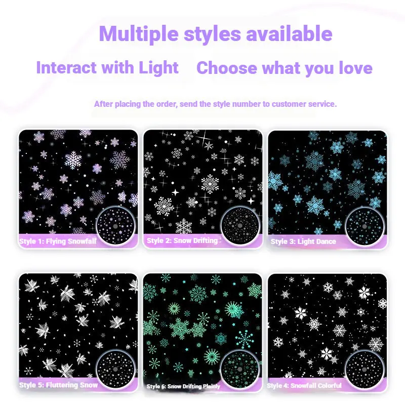 

Versatile Snowflake Projection Light LED Colorful Projector Lamp for Bedroom, Party, Christmas & Indoor Landscape Decor