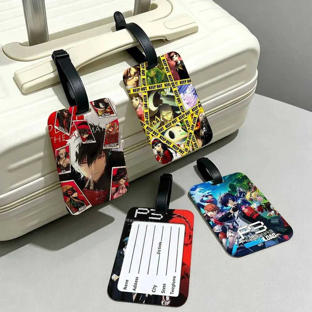 Game P-Persona 3 Reload  Travel Suitcase Luggage Tag PVC Information Card Cover Anti lost Name Marker For Backpack Bag