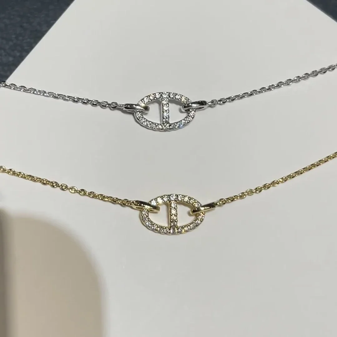 

925 sterling silver gold-plated couple necklace, silver white wedding necklace. Adjustable length