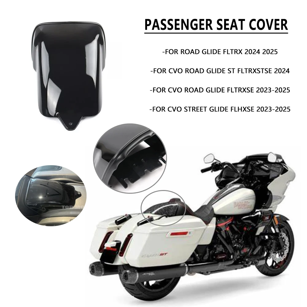

New Motorcycle Black Rear Passenger Seat Cowls Tail Seat Cover Fit For Harley CVO Road Glide FLTRXSE 2023 2024 2025