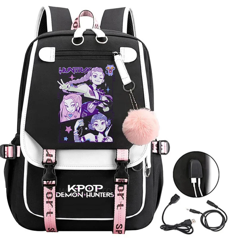 

KPop Demon Hunters Backpack Women Fashion Laptop Knapsack Fans Gift Student Girls Schoolbag Large Capacity Teenager USB Backpack