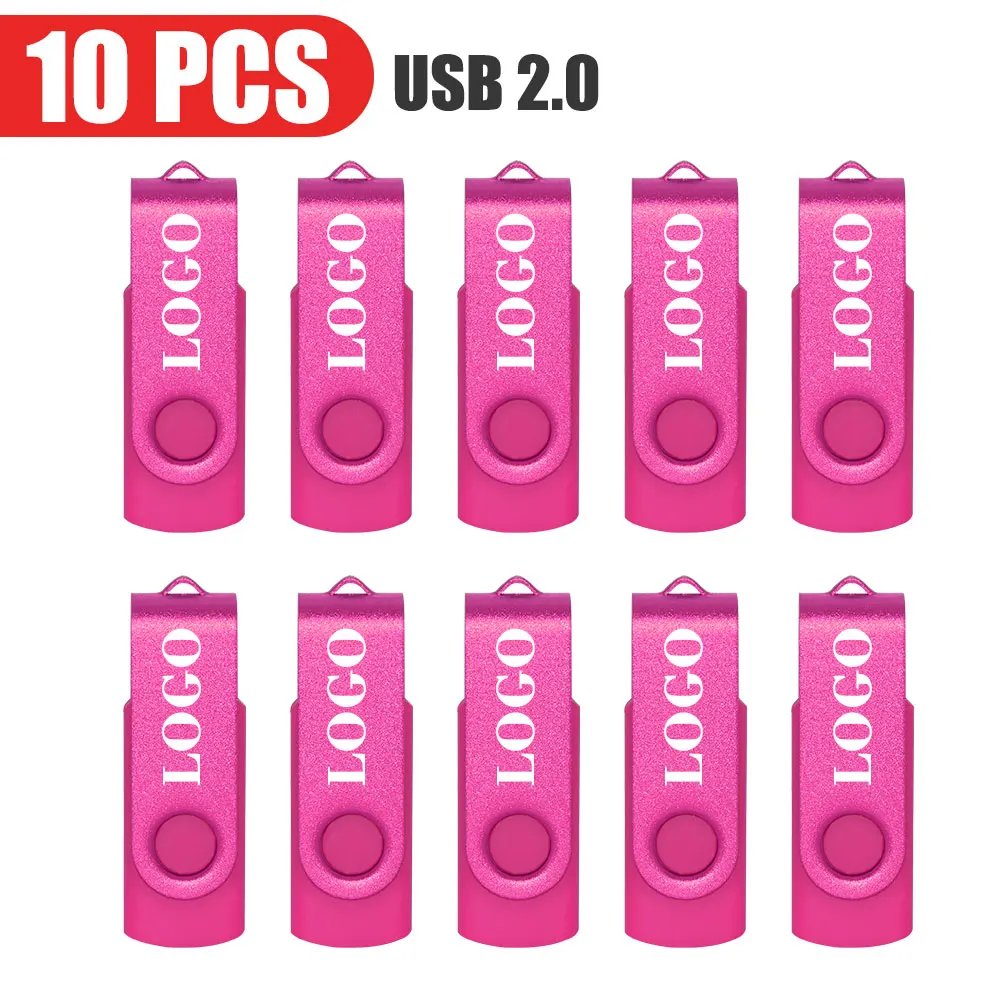 10 Stks/partij Usb Flash Drive 64Gb Pen Drive 512Mb 1Gb 2Gb 4Gb 8Gb 16Gb Pendrives Usb Stick 32Gb Geheugenstick Gratis Aangepast Logo Cadeau