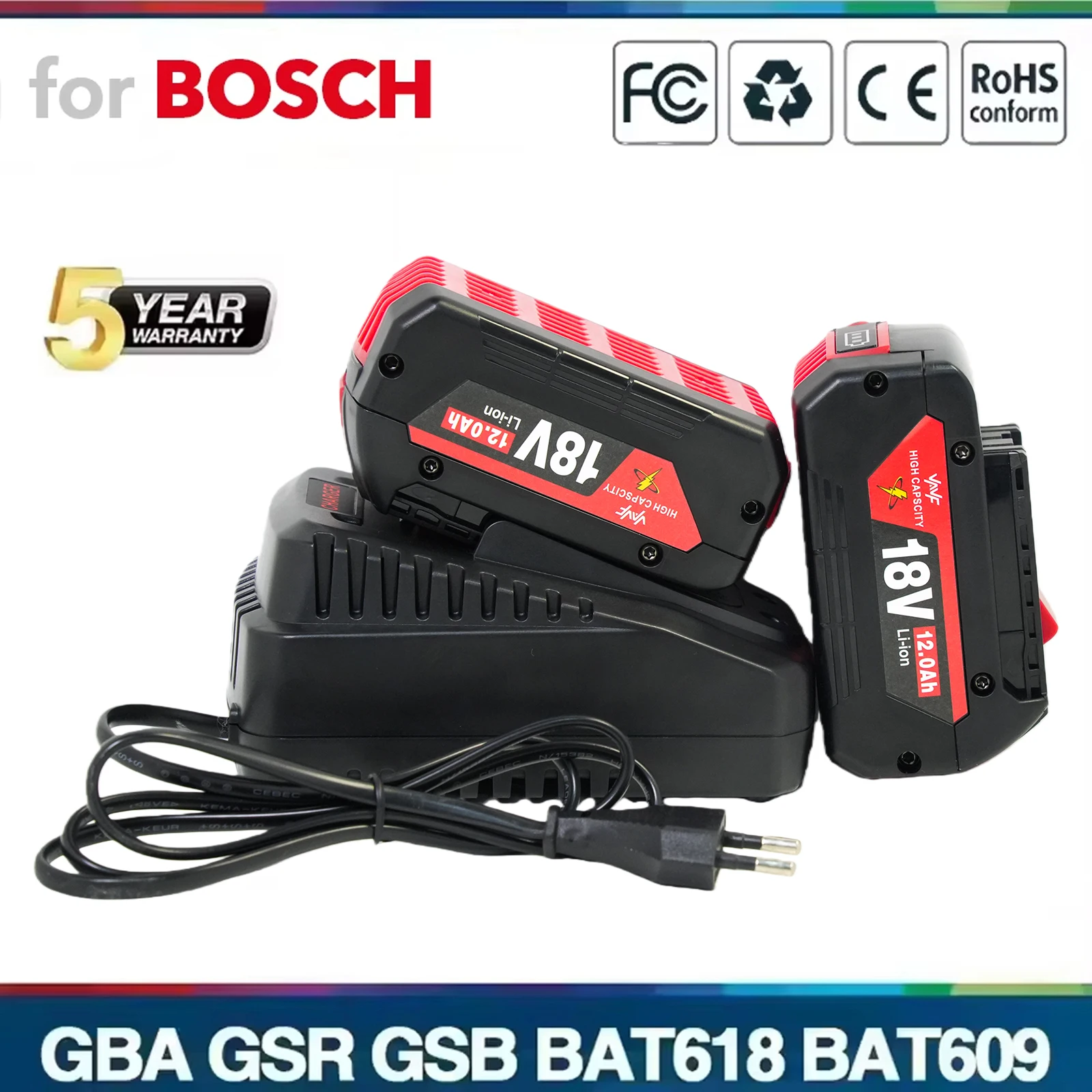 

100% оригинал-для ️ Аккумулятор Bosch 18 В, резервные аккумуляторы емкостью 12000 мАч, профессиональная система Draadloze, BAT609 BAT618 GBA18V80 инструмент