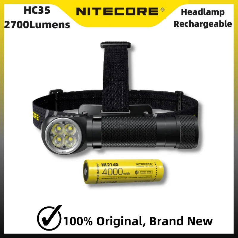 farol recarregavel usb lanterna led 2700 lumens nl2140hp massa 4000mah farol em forma de l nitecore hc35 01